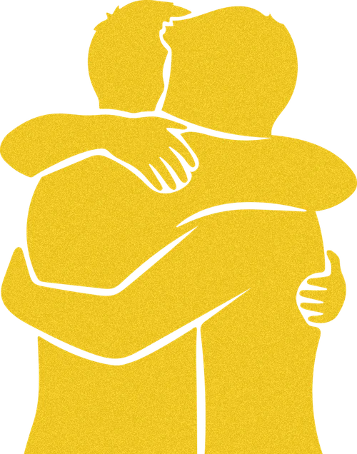 Ilustração de duas pessoas se abraçando